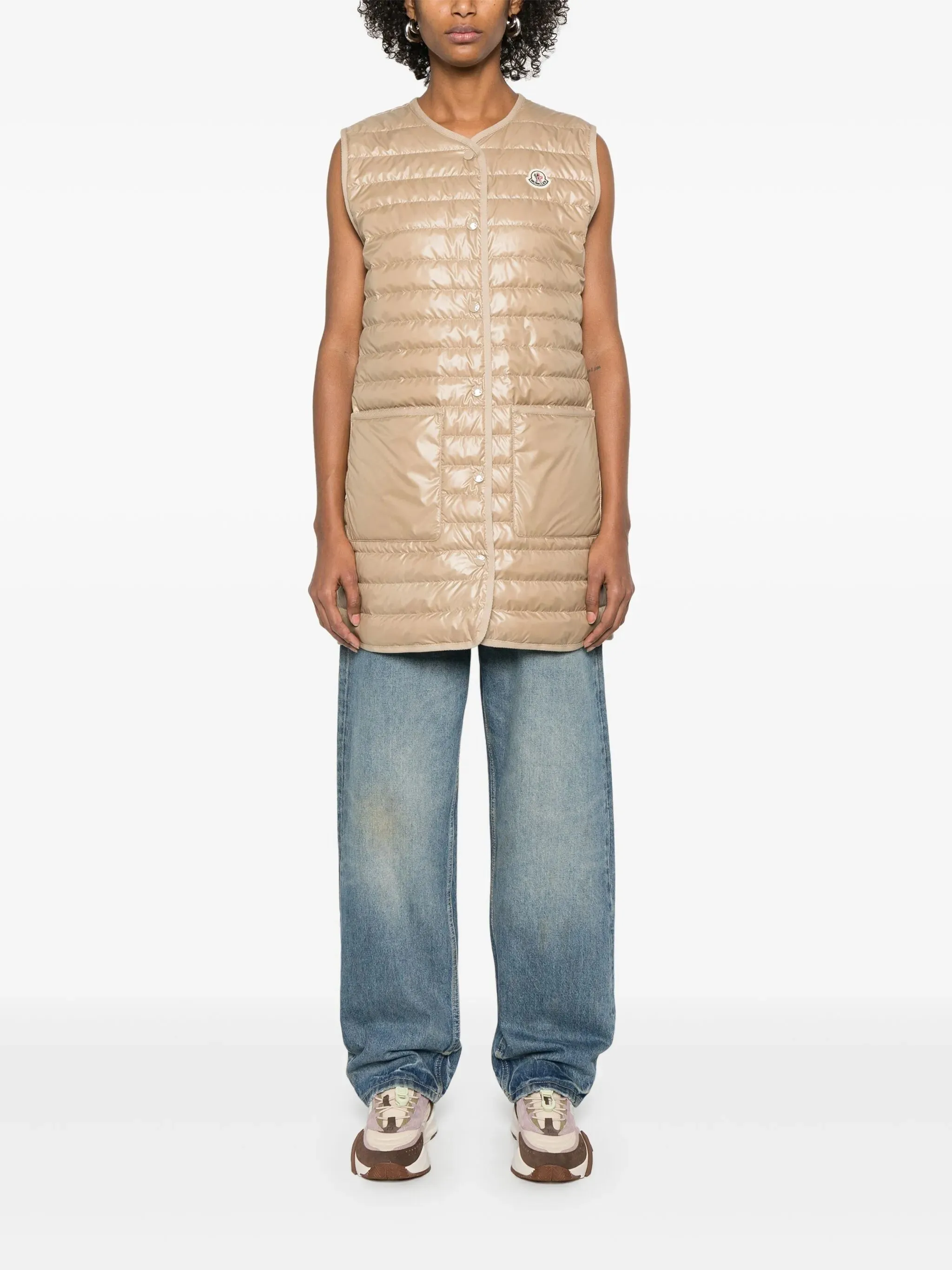 MONCLER WOMEN Meudon 3-in-1 Hooded Down Parka Coat Beige