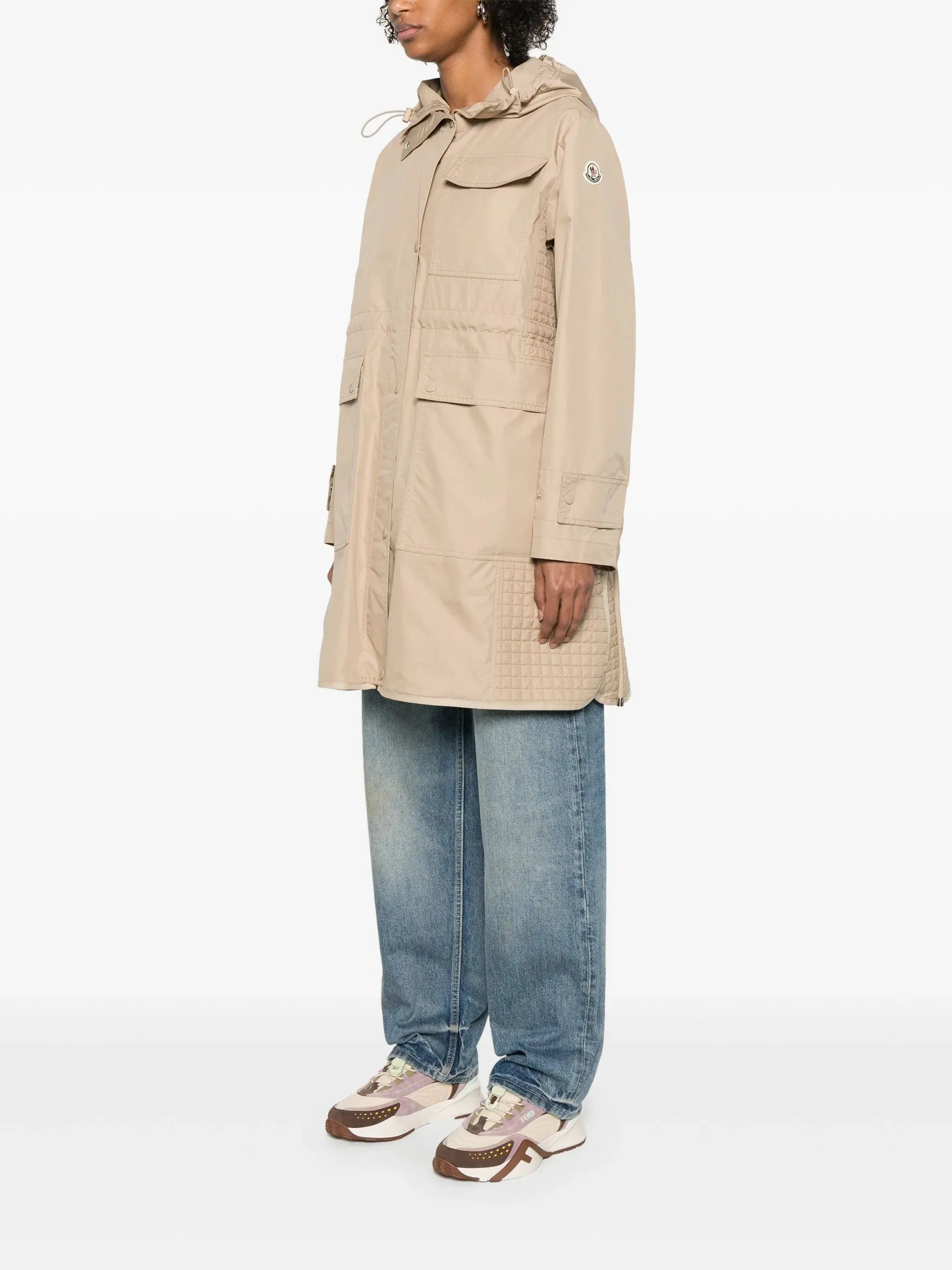 MONCLER WOMEN Meudon 3-in-1 Hooded Down Parka Coat Beige