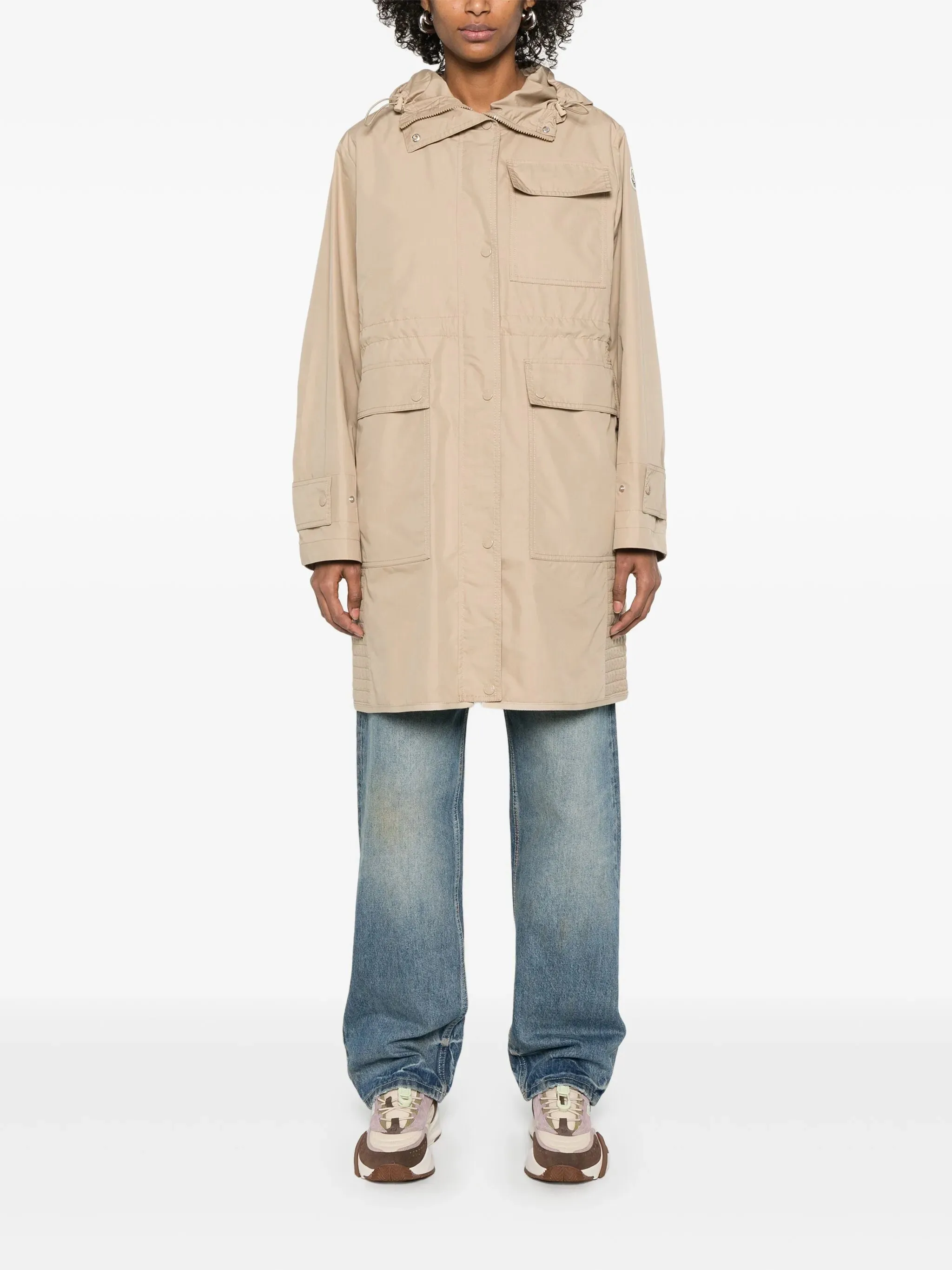 MONCLER WOMEN Meudon 3-in-1 Hooded Down Parka Coat Beige