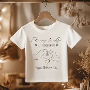 Mother's Day Heart Hands Sketch Personalised Toddler & Kids T Shirt