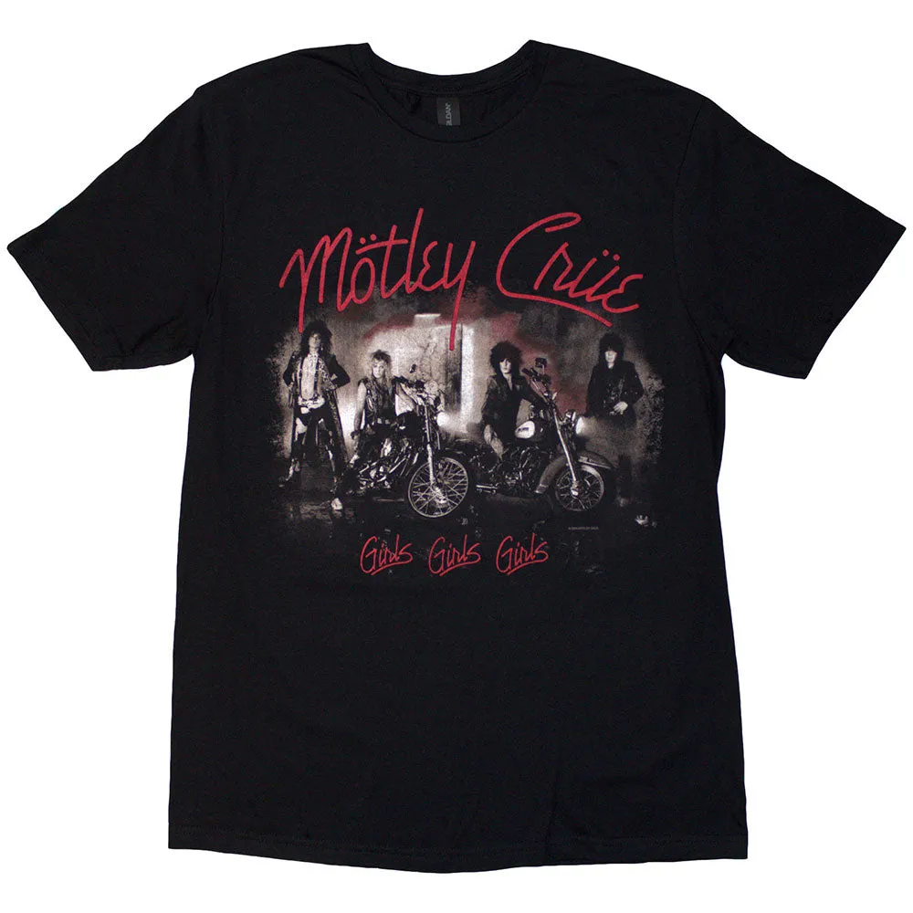 Motley Crue Unisex T-Shirt Girls, Girls, Girls Vintage (Black)
