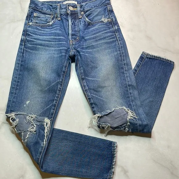 Moussy Distressed Patched Knee Jeans Size 23