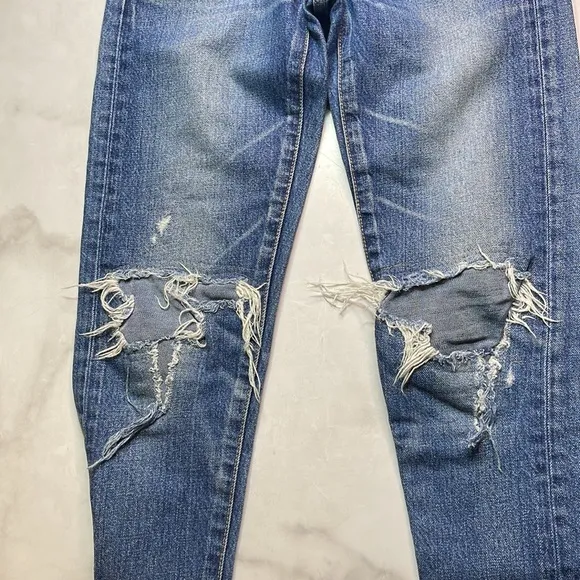 Moussy Distressed Patched Knee Jeans Size 23