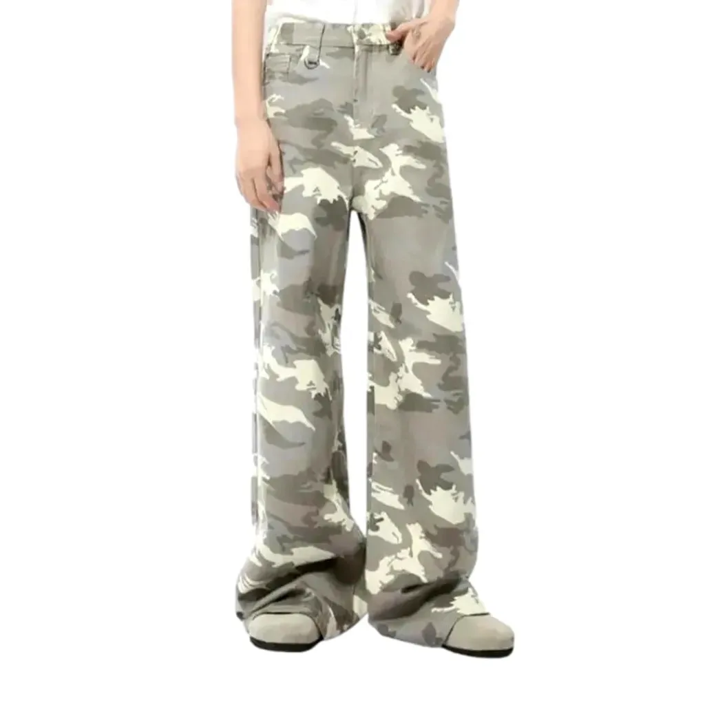 Multicolor baggy mid rise men's jeans