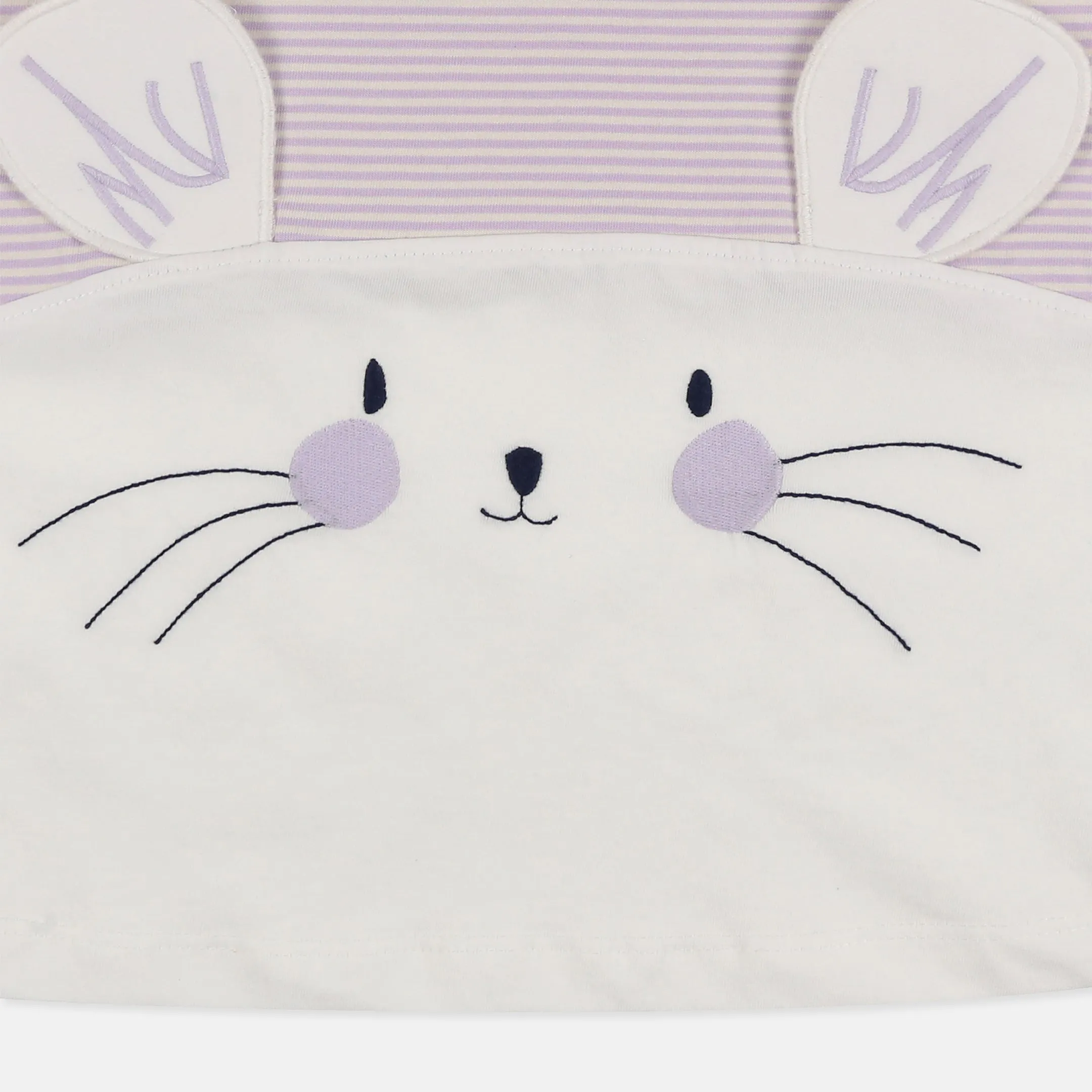 Multicoloured Bunny Ears Applique Top