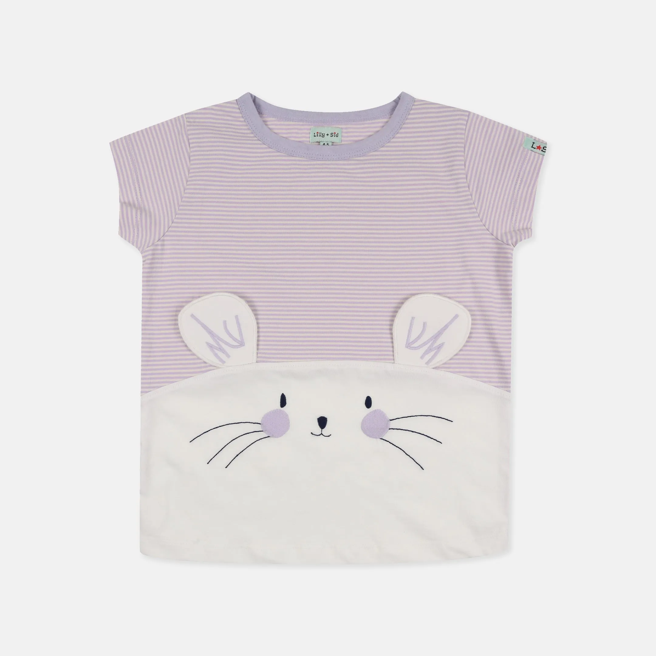 Multicoloured Bunny Ears Applique Top