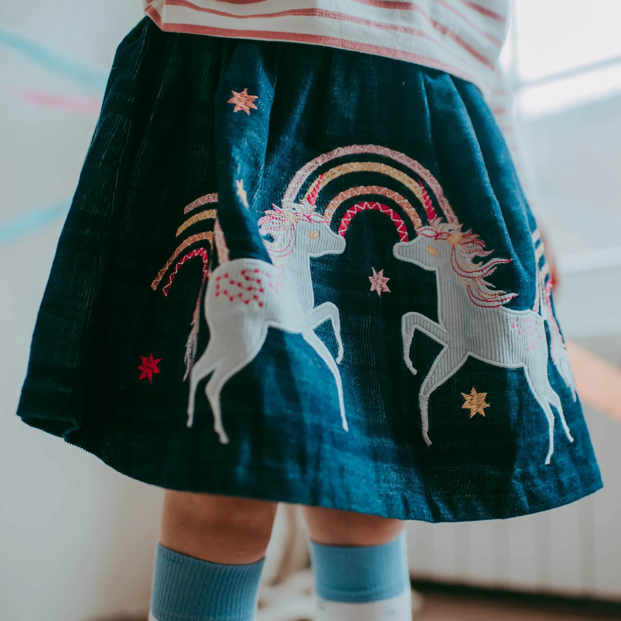 Multicoloured Unicorn Applique Skirt