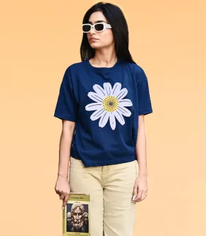 NAVY-BLUE COTTON TEE-FT