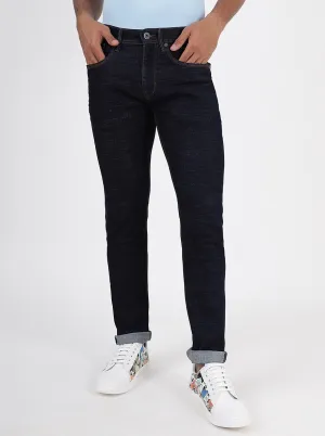 Navy Blue Washed Slim Fit Jeans | JadeBlue
