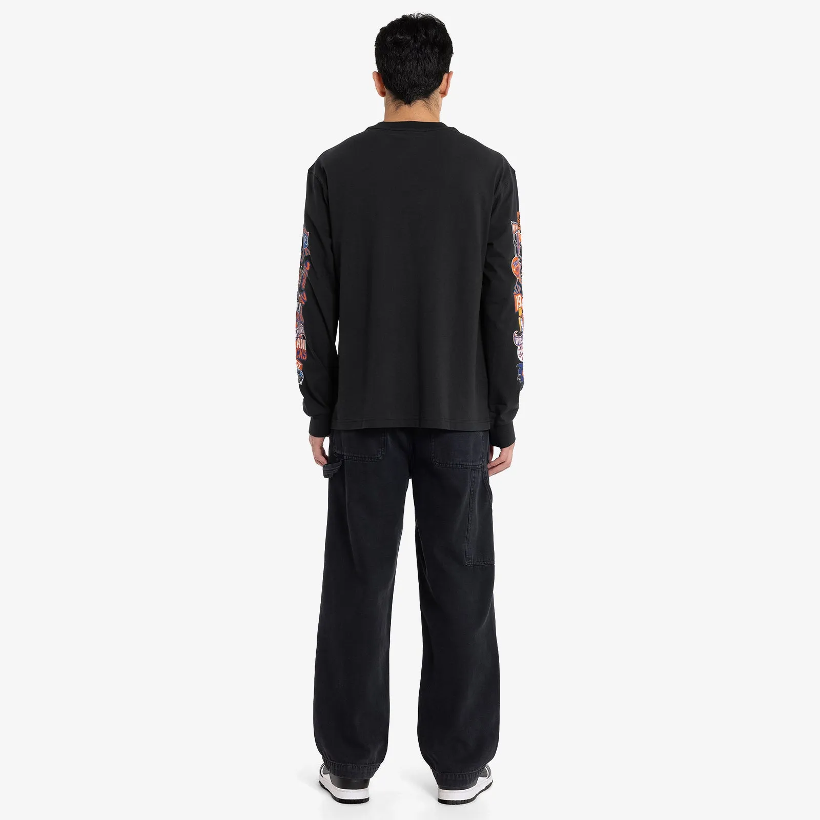 New York Knicks Overlap Long Sleeve Tee - Faded Black