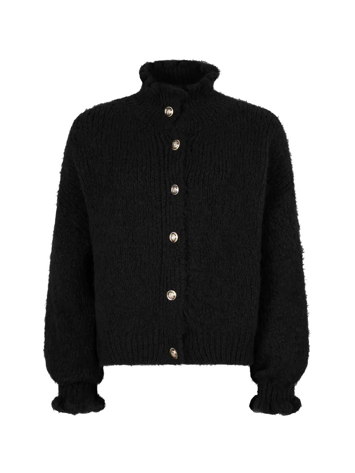 Nora vest ruffle zwart