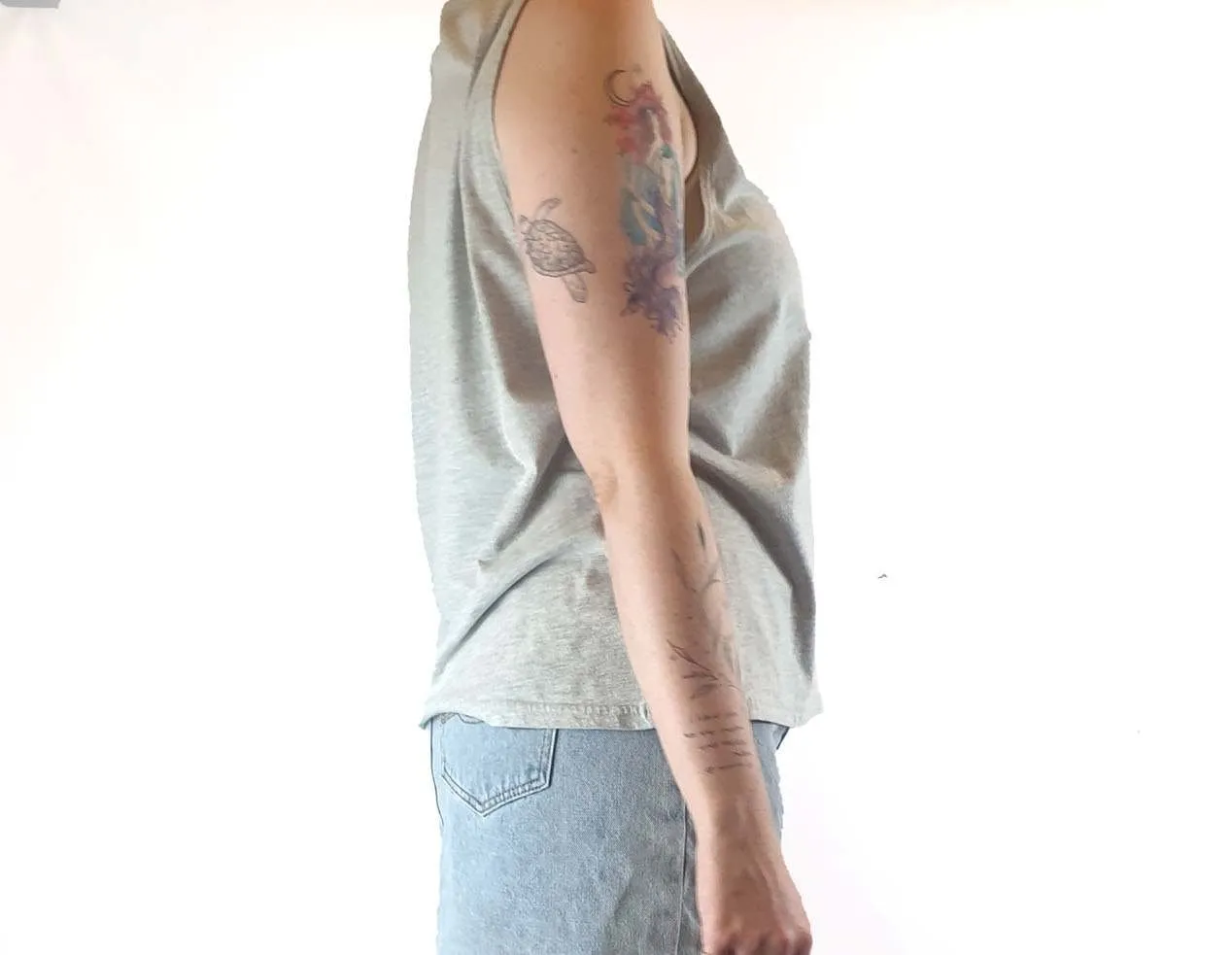 Nude Lucy grey sleeveless top size L (small fit, best fits size 12)