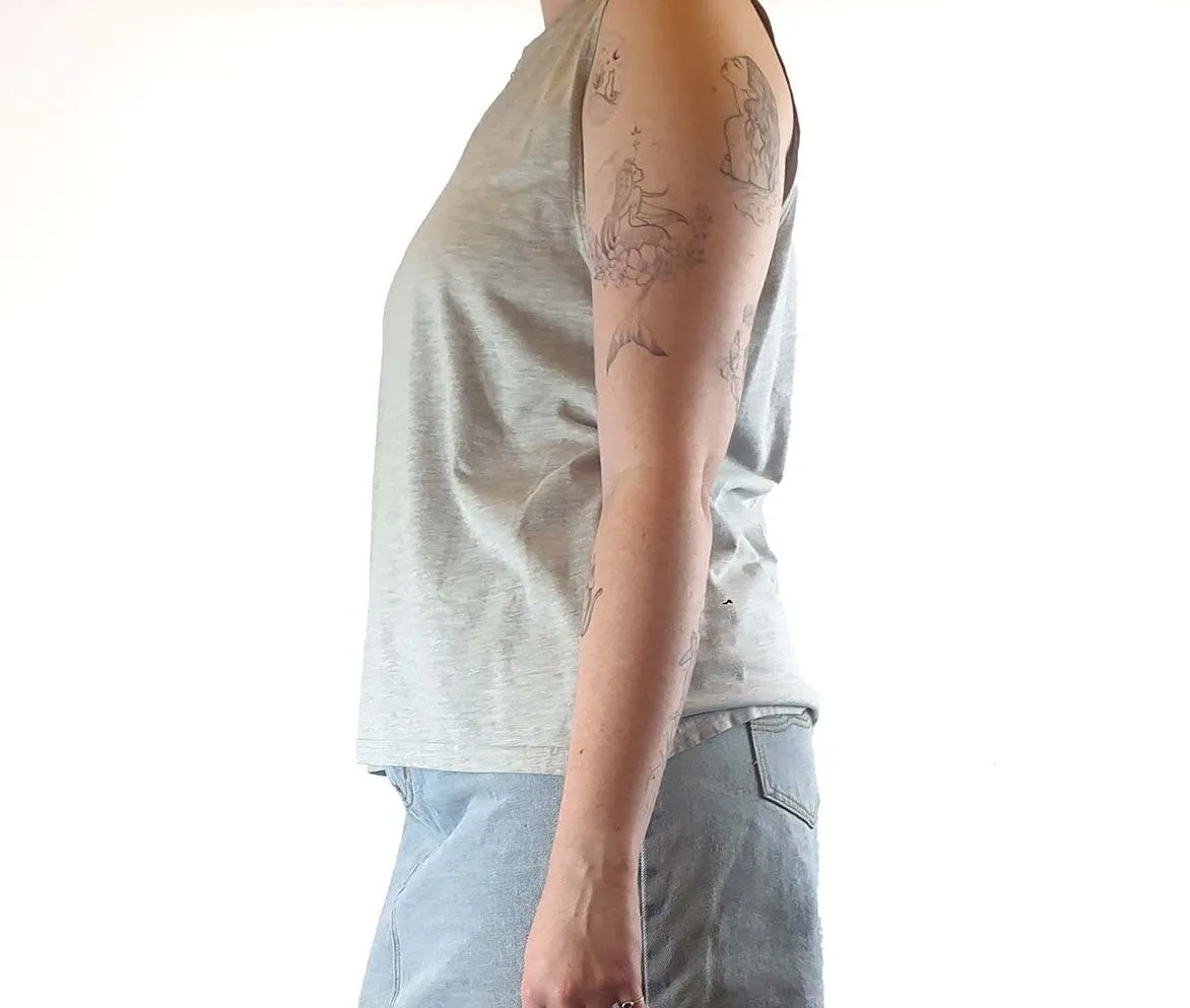 Nude Lucy grey sleeveless top size L (small fit, best fits size 12)