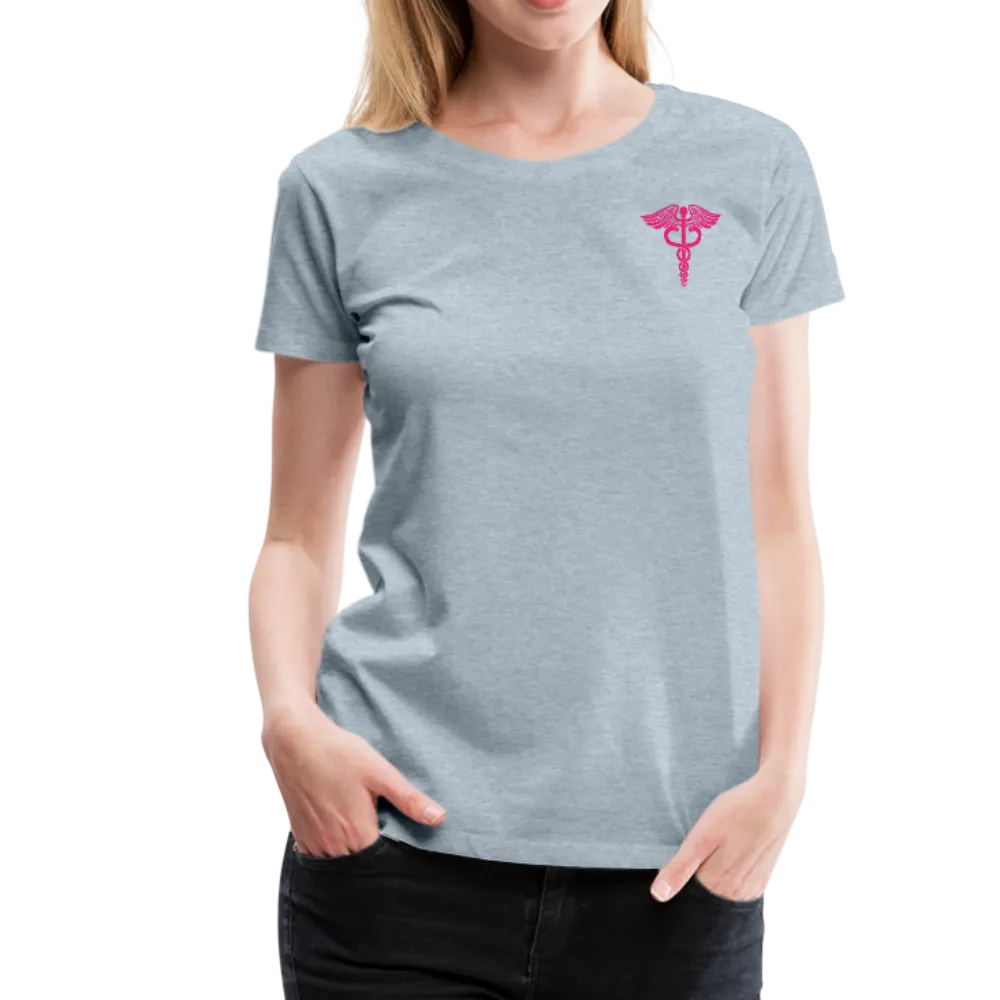 Nurse Flag Back Caduceus Front Women’s Premium T-Shirt (CK1824)