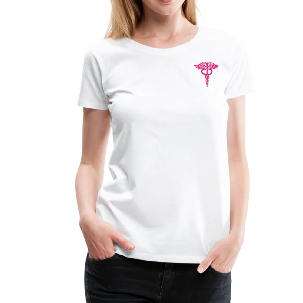 Nurse Flag Back Caduceus Front Women’s Premium T-Shirt (CK1824)
