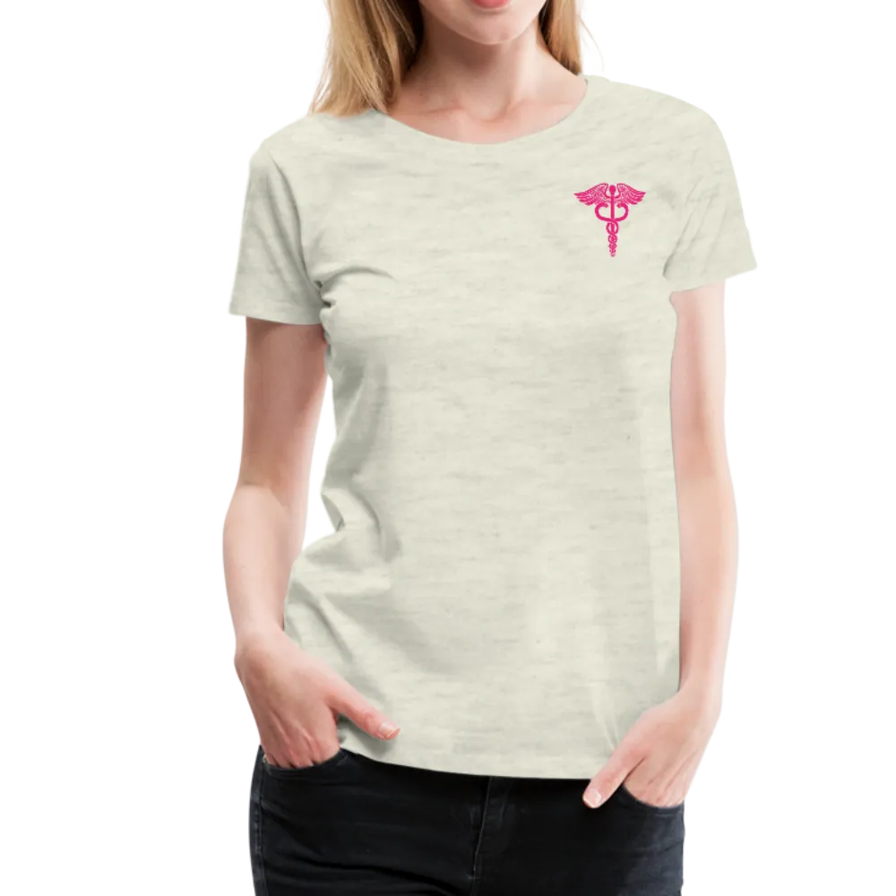 Nurse Flag Back Caduceus Front Women’s Premium T-Shirt (CK1824)