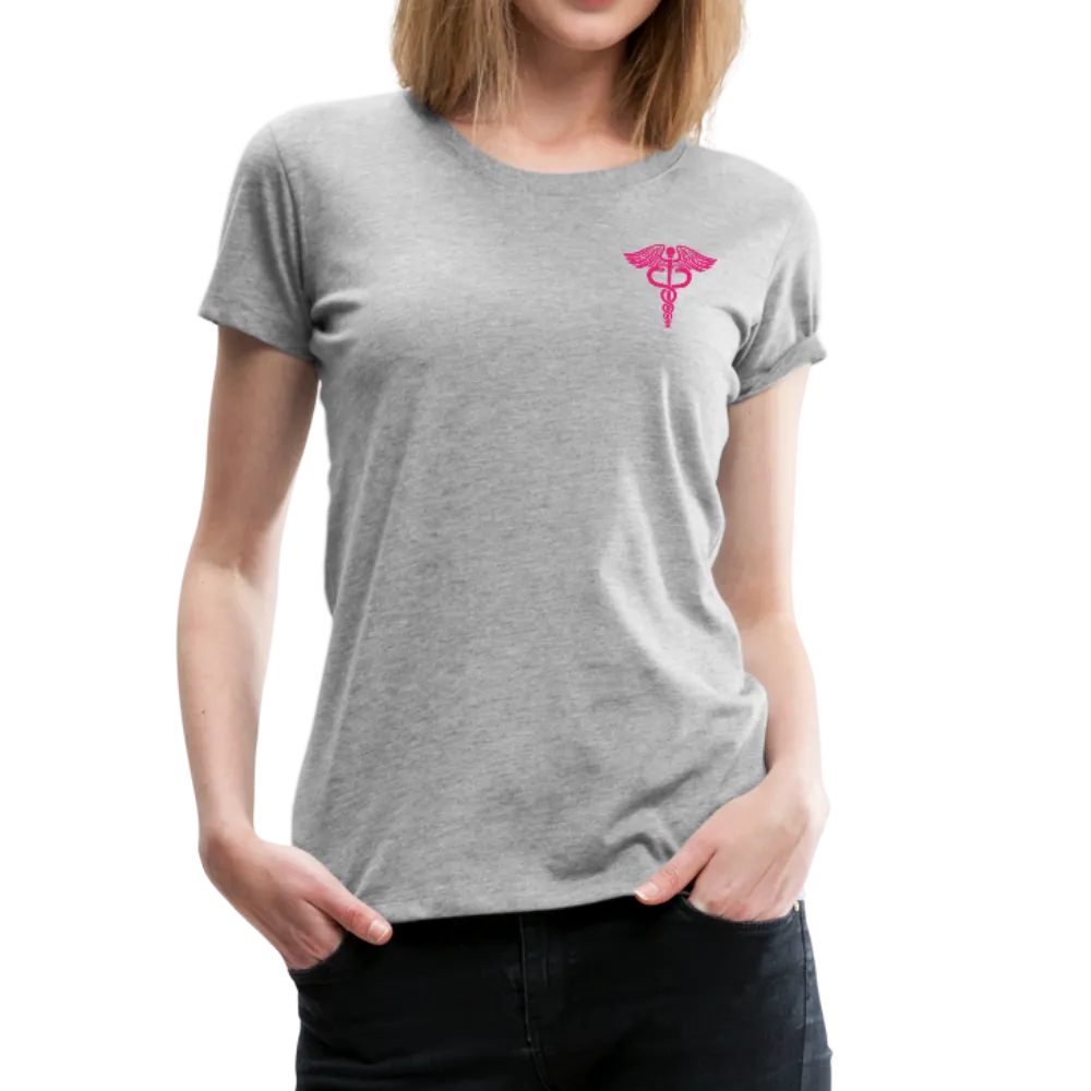 Nurse Flag Back Caduceus Front Women’s Premium T-Shirt (CK1824)