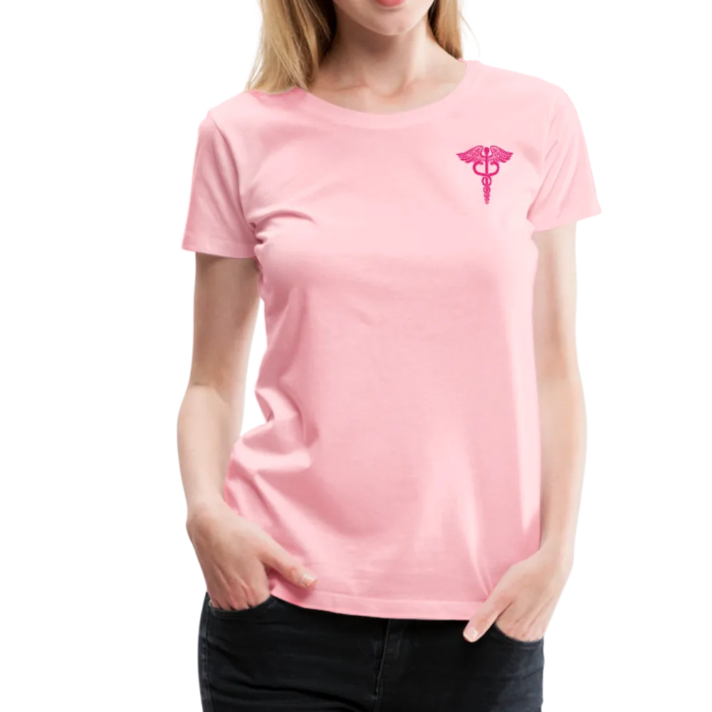 Nurse Flag Back Caduceus Front Women’s Premium T-Shirt (CK1824)