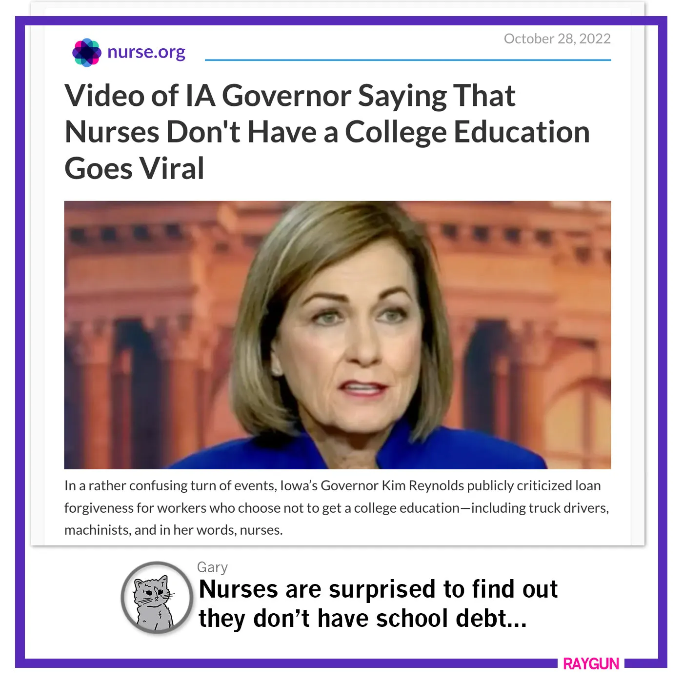 Nurses: Smarter Than Your Average Governor