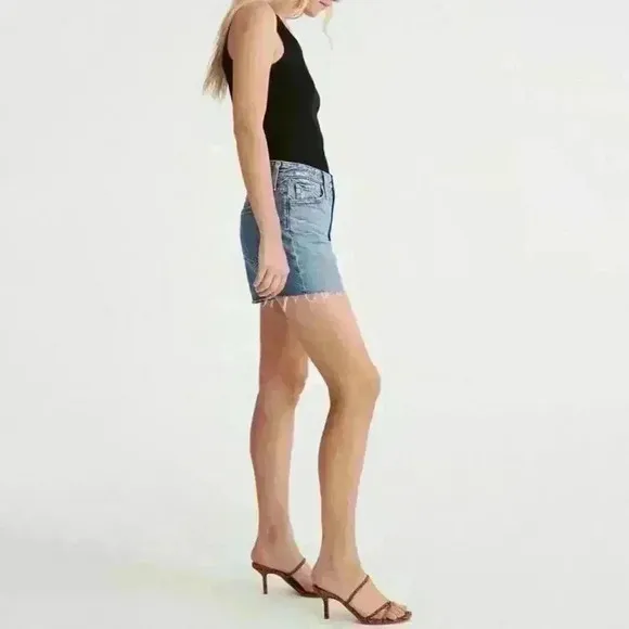NWT AG Jeans &quot;Mikkel&quot; Denim Distressed High Rise Short in 20-Year Vintage
