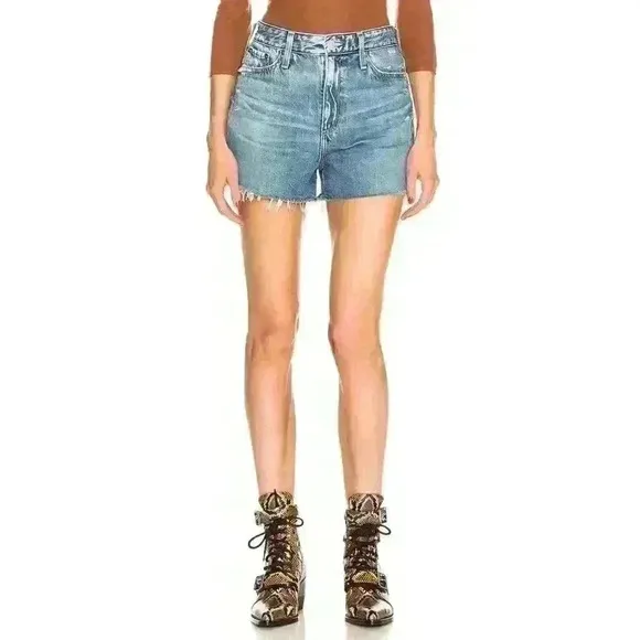 NWT AG Jeans &quot;Mikkel&quot; Denim Distressed High Rise Short in 20-Year Vintage