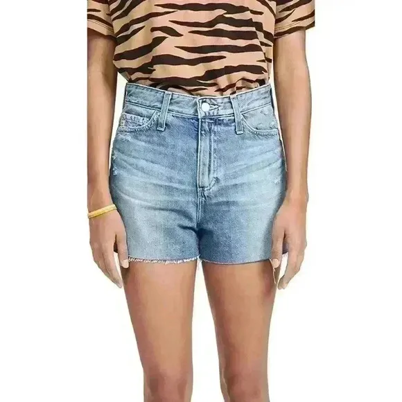 NWT AG Jeans &quot;Mikkel&quot; Denim Distressed High Rise Short in 20-Year Vintage