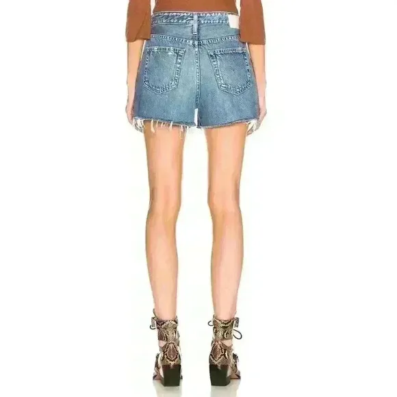 NWT AG Jeans &quot;Mikkel&quot; Denim Distressed High Rise Short in 20-Year Vintage
