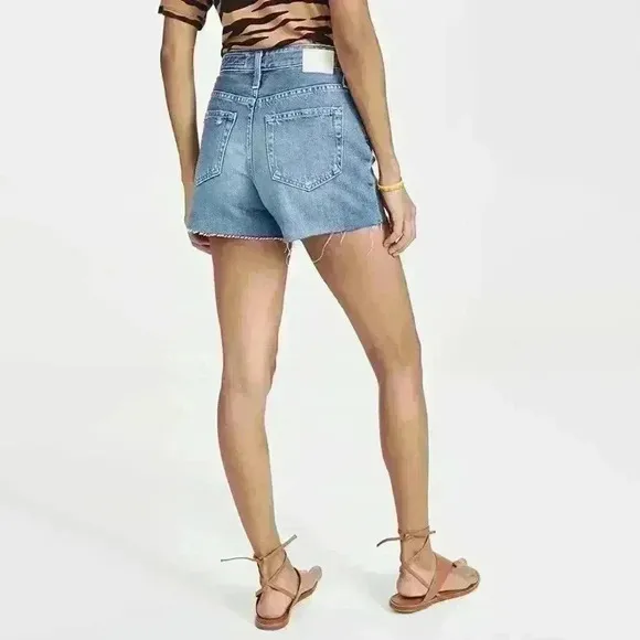 NWT AG Jeans &quot;Mikkel&quot; Denim Distressed High Rise Short in 20-Year Vintage