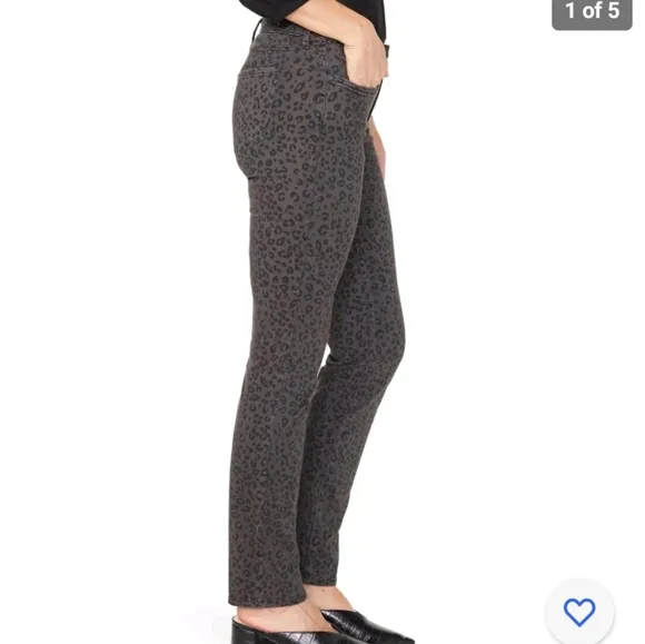 NYDJ Not Your Daughter's Jeans Shadow Jag Animal Print Jeans Alina Lift Tuck 10
