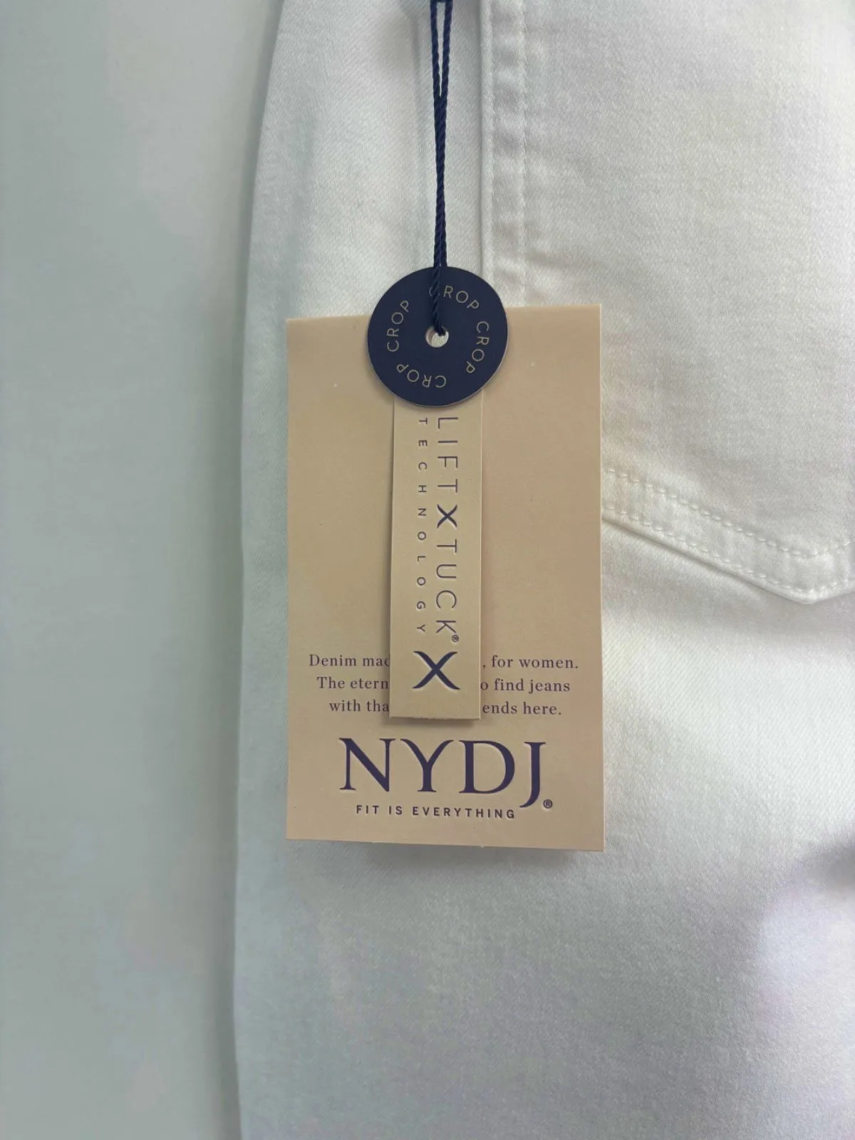 NYDJ Optic White Chloe Crop  Jeans Size 14