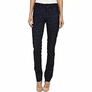 NYDJ Samantha Black Medallion Velvet Embroidered Jeans