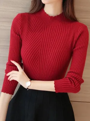 Obsidian Phoenix Women's Ruffle Mock Neck Sweater
