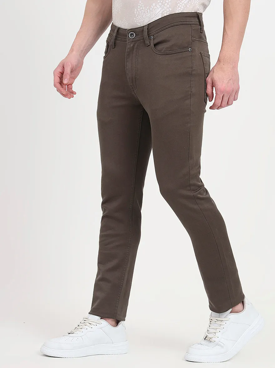 Olive Washed Slim Fit Jeans | JadeBlue