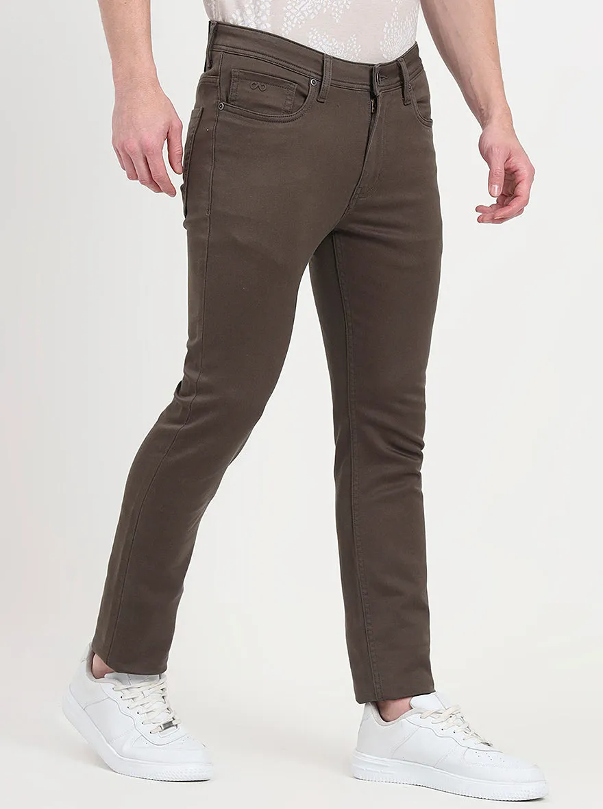 Olive Washed Slim Fit Jeans | JadeBlue