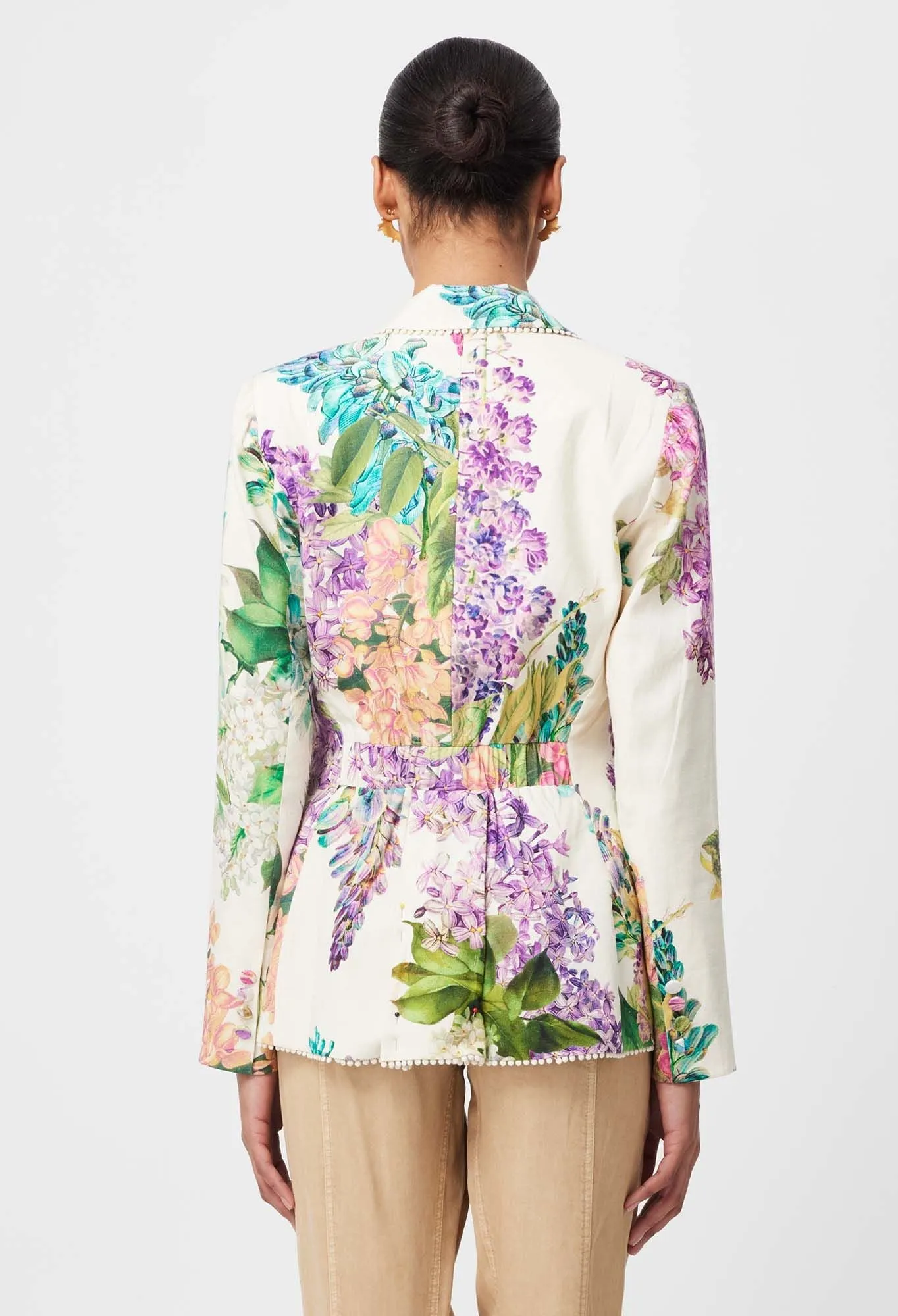 Once Was - Bahia Stretch Linen Viscose Blazer - Wisteria Alba