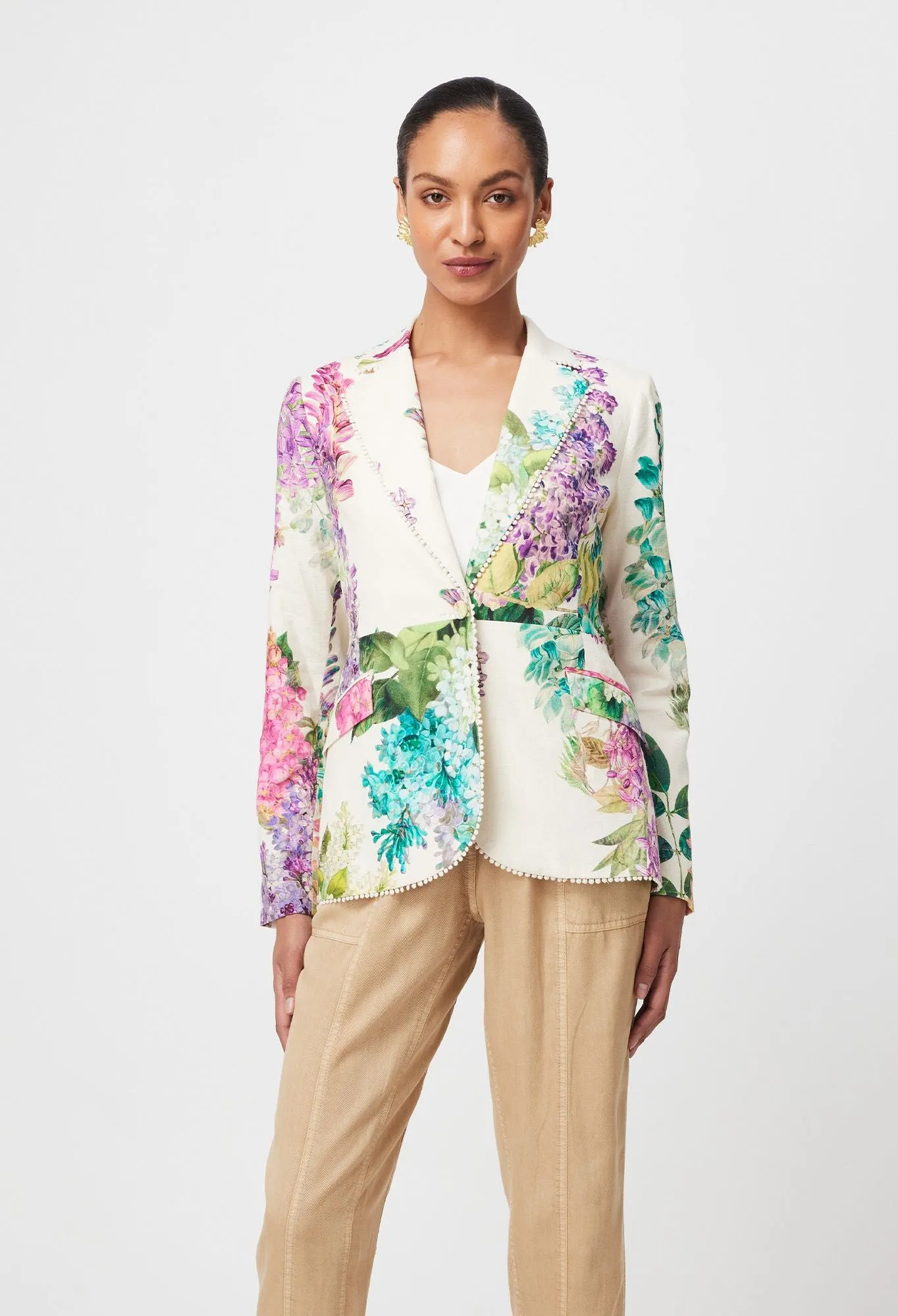 Once Was - Bahia Stretch Linen Viscose Blazer - Wisteria Alba