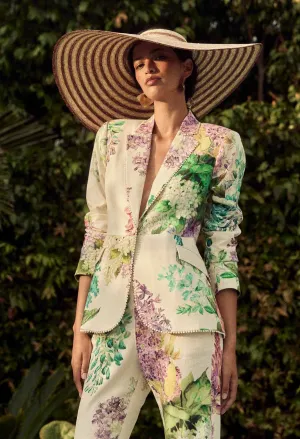 Once Was - Bahia Stretch Linen Viscose Blazer - Wisteria Alba