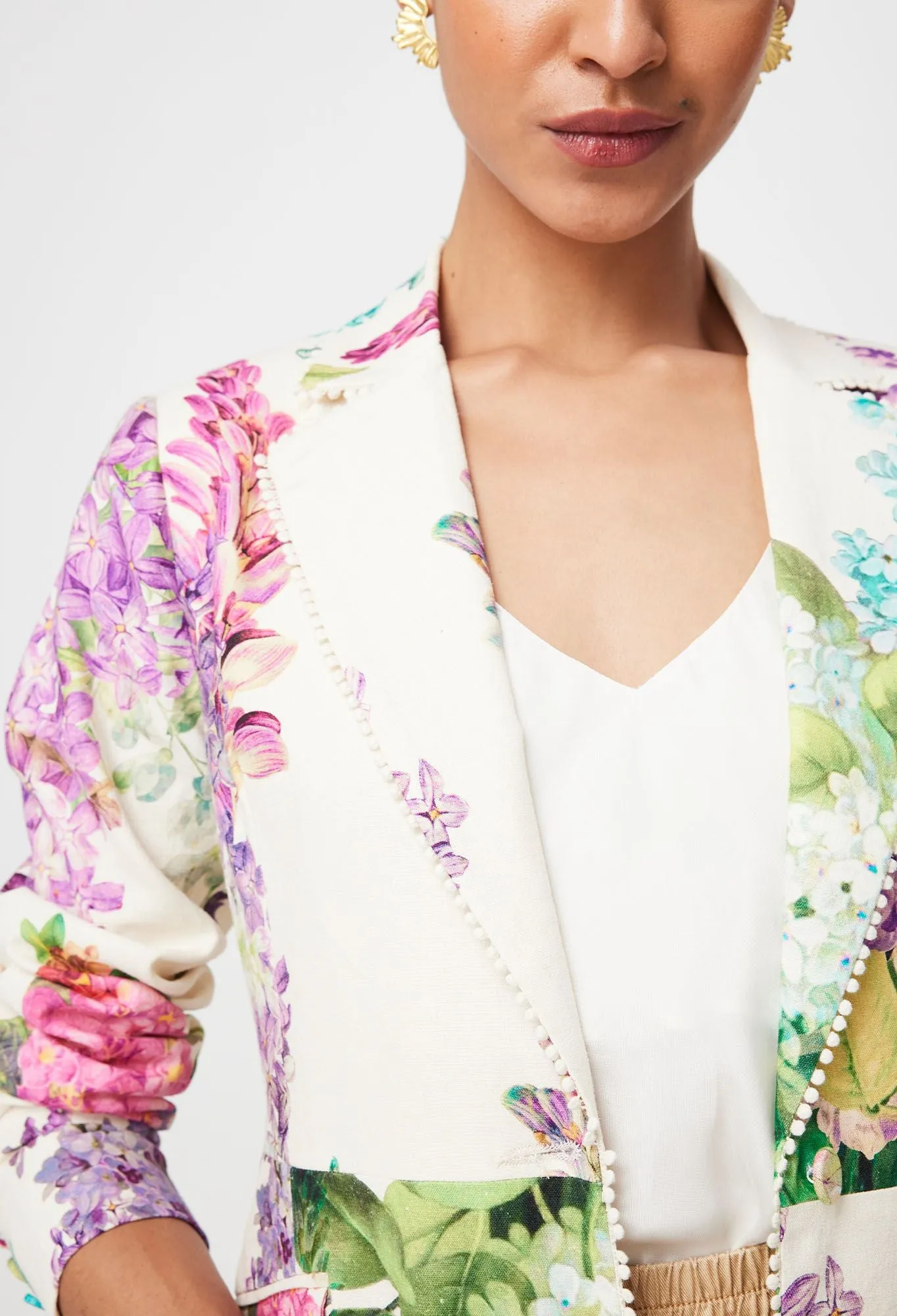 Once Was - Bahia Stretch Linen Viscose Blazer - Wisteria Alba