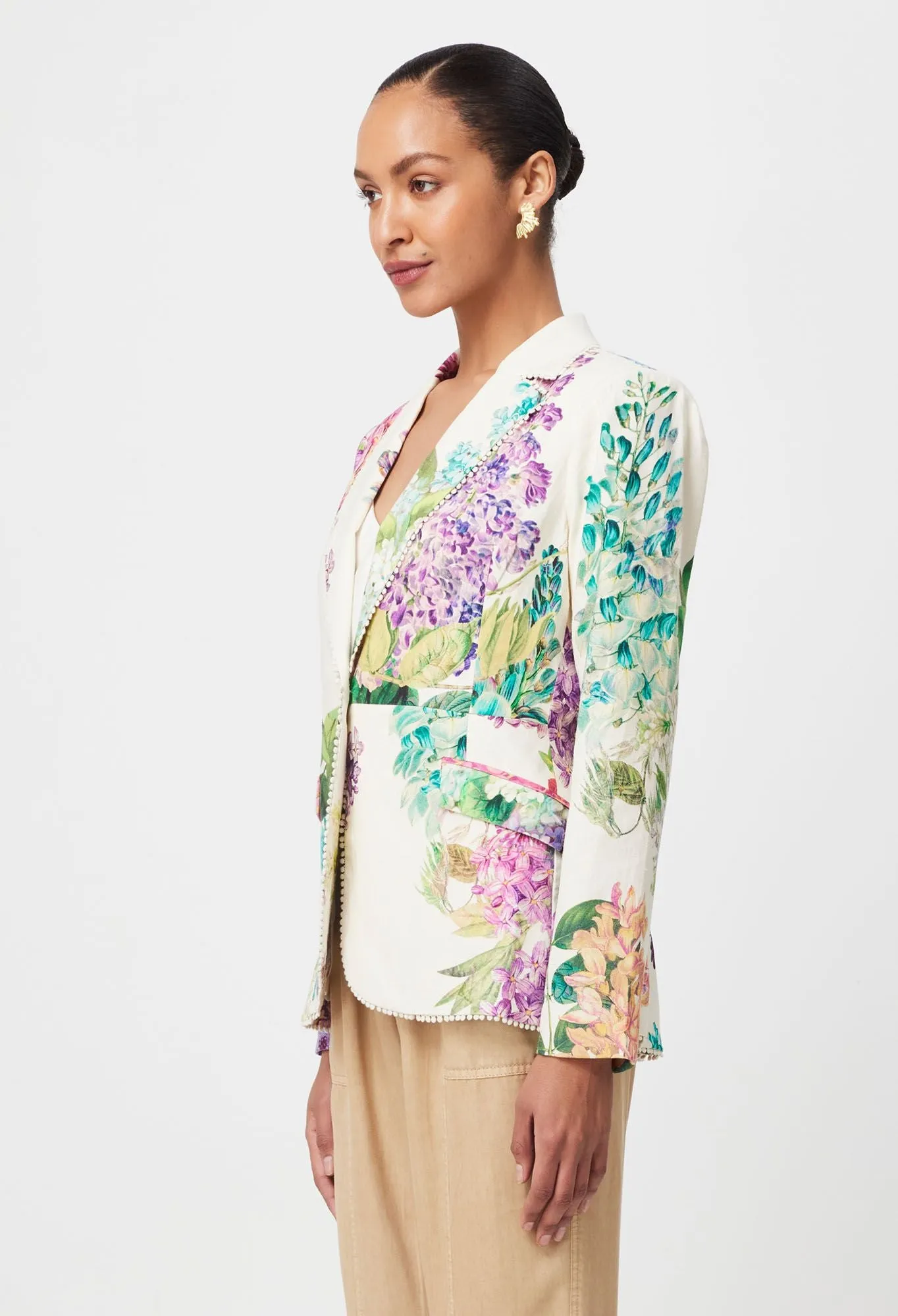 Once Was - Bahia Stretch Linen Viscose Blazer - Wisteria Alba