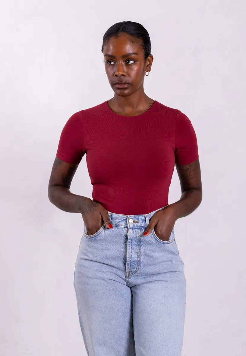 Organic Cotton Crew T-Shirt, Ruby Wine