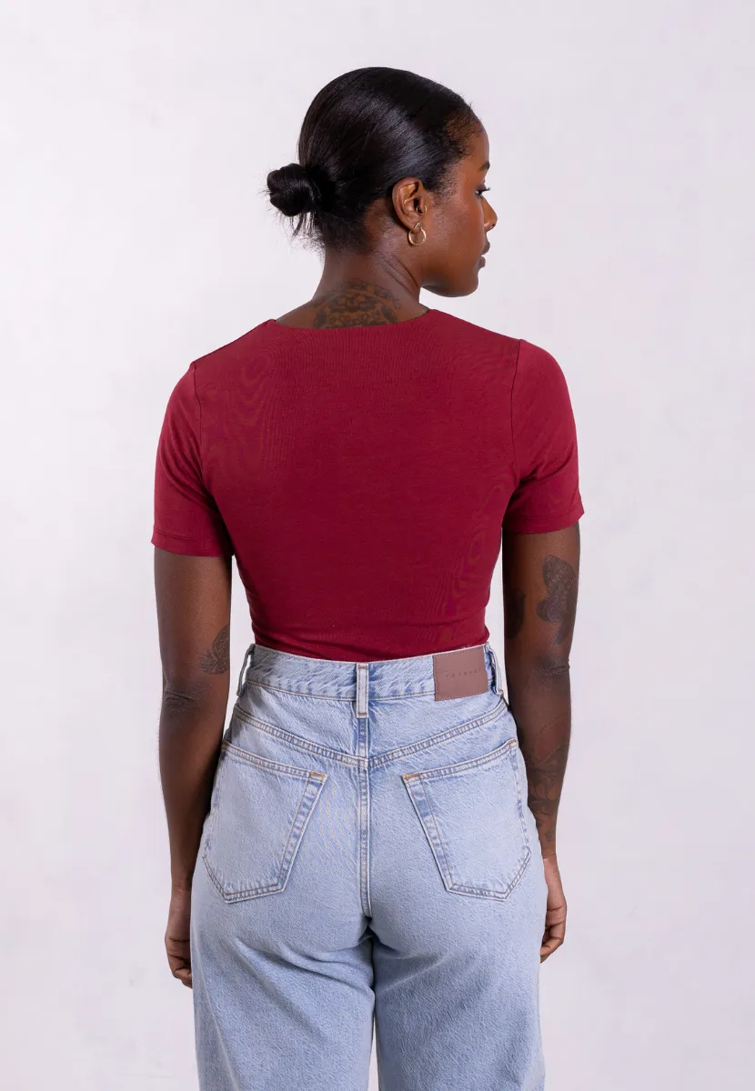 Organic Cotton Crew T-Shirt, Ruby Wine