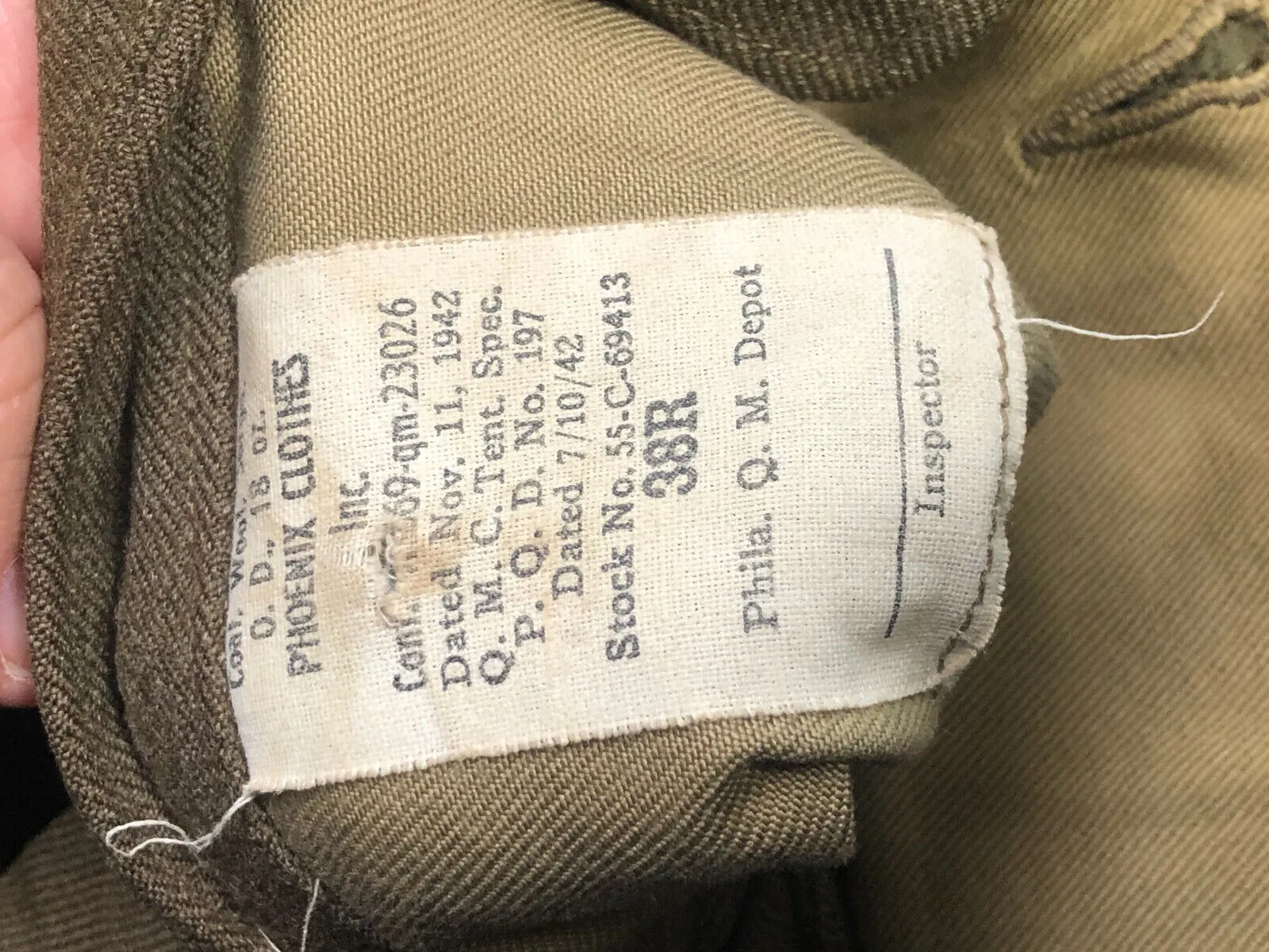 Original WW2 US Army Class A Dress Jacket 1942 - Private Ryan Prop - 38" Regular