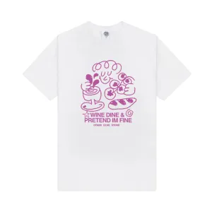 Other Side Store 'Wine, Dine & Pretend' Tee - White
