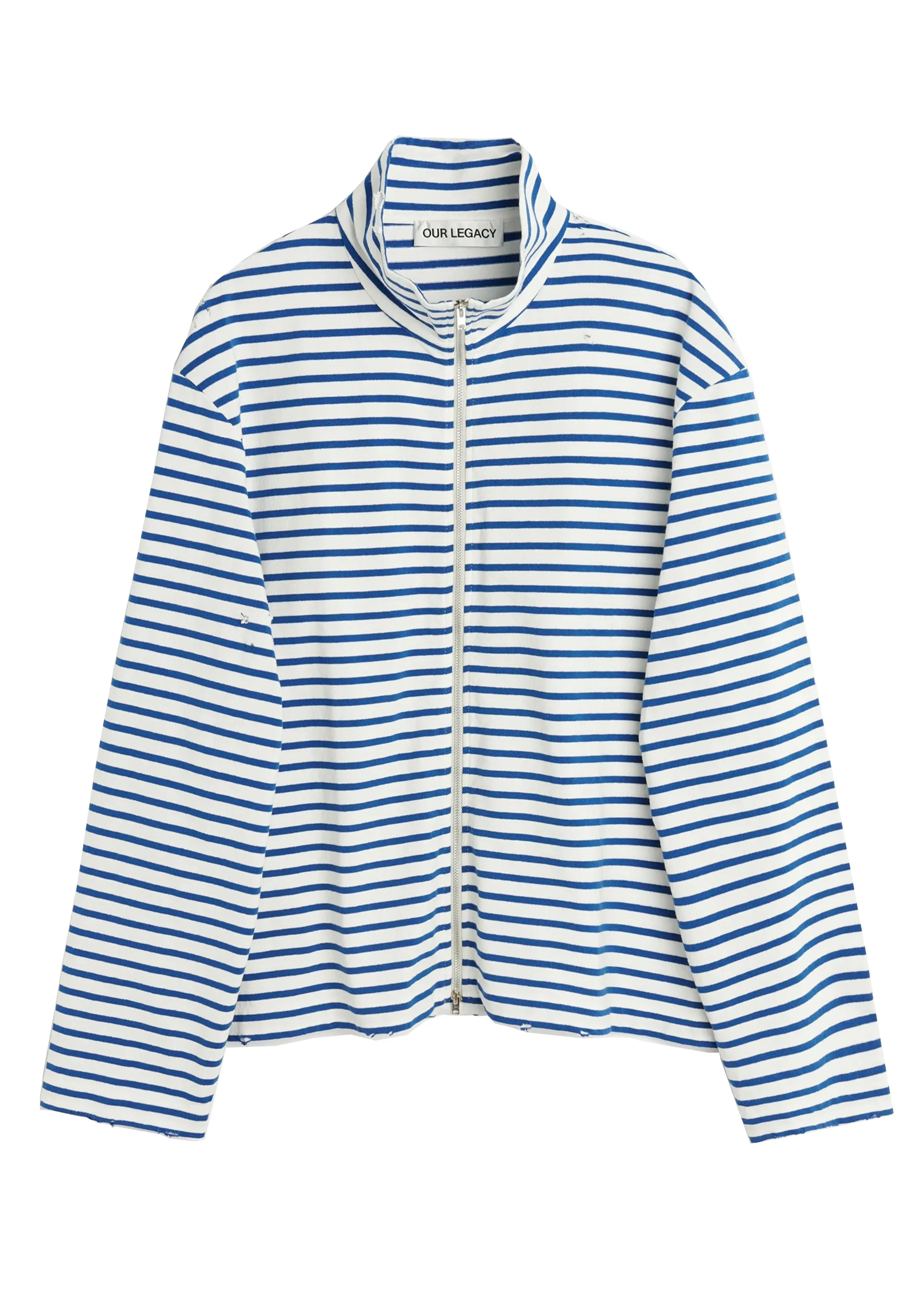 OUR LEGACY - SHRUNKEN FULLZIP POLO GENOVA STRIPE ROUGH COTTON