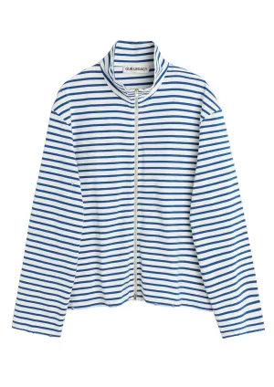 OUR LEGACY - SHRUNKEN FULLZIP POLO GENOVA STRIPE ROUGH COTTON