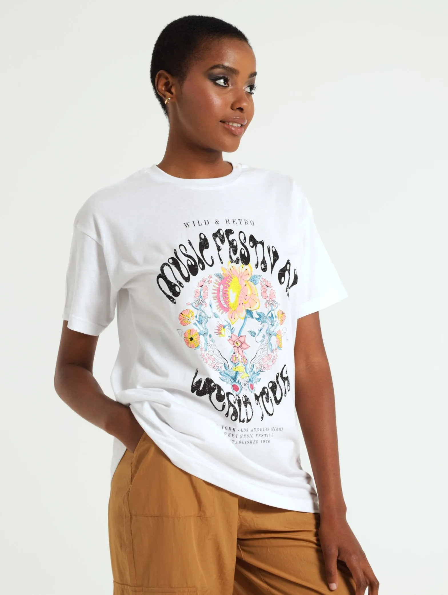 Oversized Dragon Tee - White