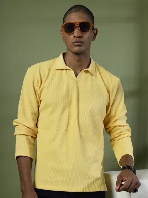 Oversized Waffle Cotton Polo T-Shirt