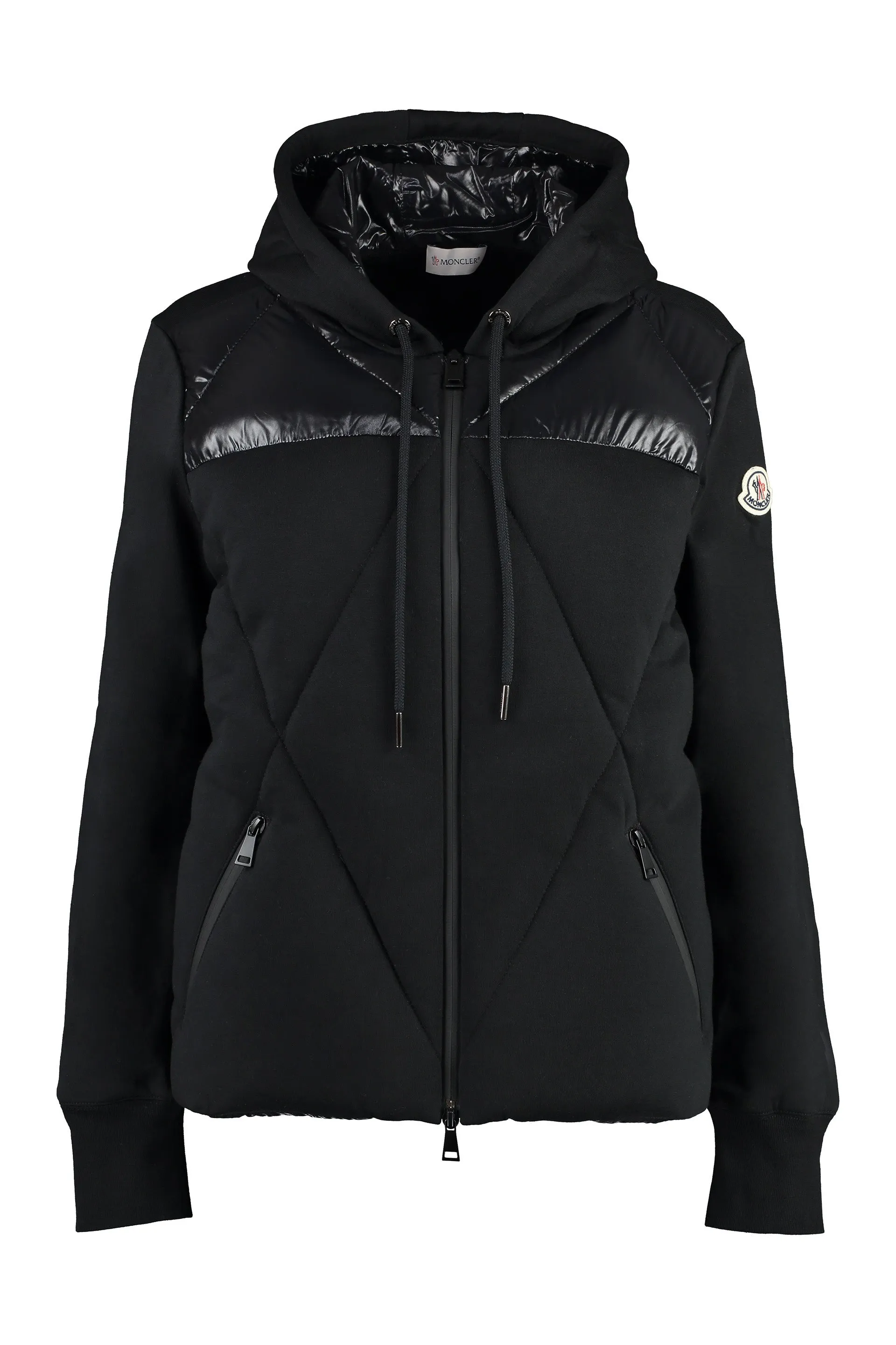 Padded front panel full-zip track-jacket