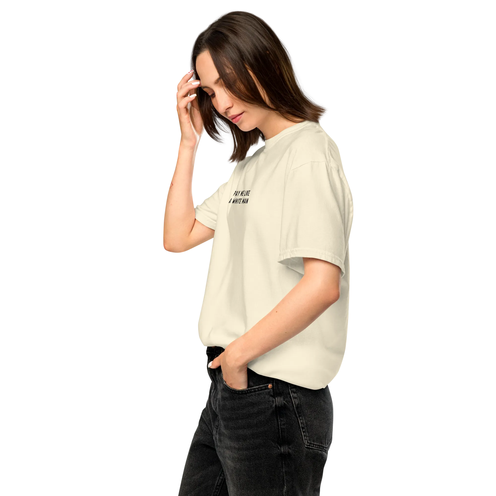 Pay Me Like A White Man Embroidered Premium T-Shirt
