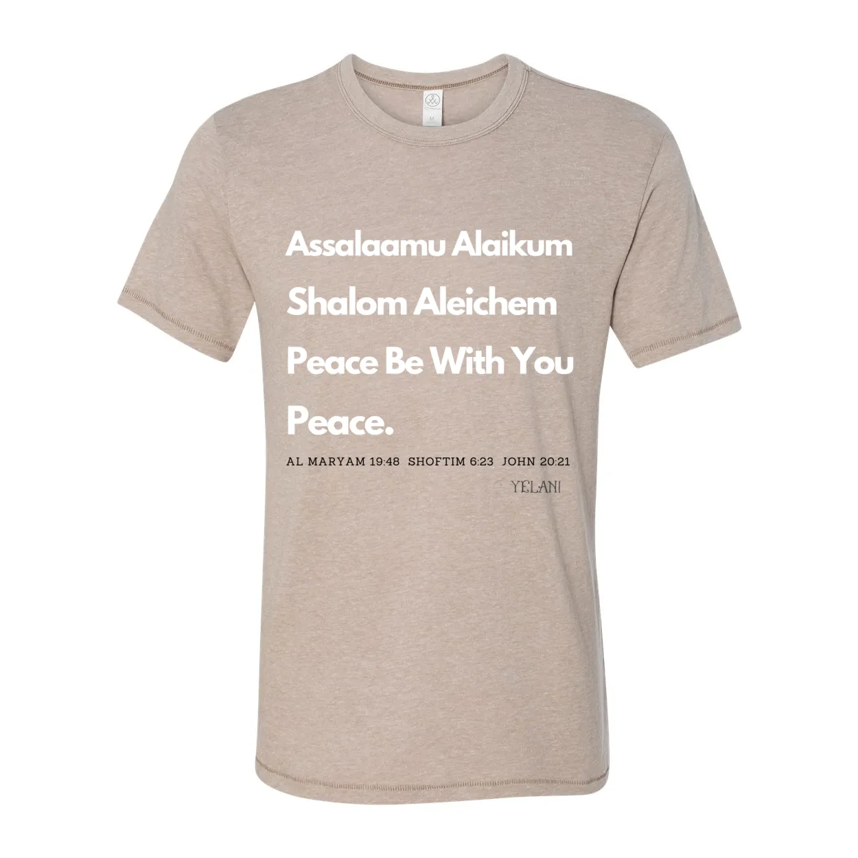 Peace & Blessings Men’s T-Shirt – Unity Message in Arabic, Hebrew & English